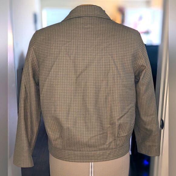 Vintage Dunedin Pure New Wool 14 Green and Beige Plaid Jacket - Picture 7 of 12
